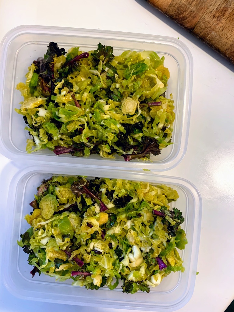 Kalette-brussels-sprout salad mixture